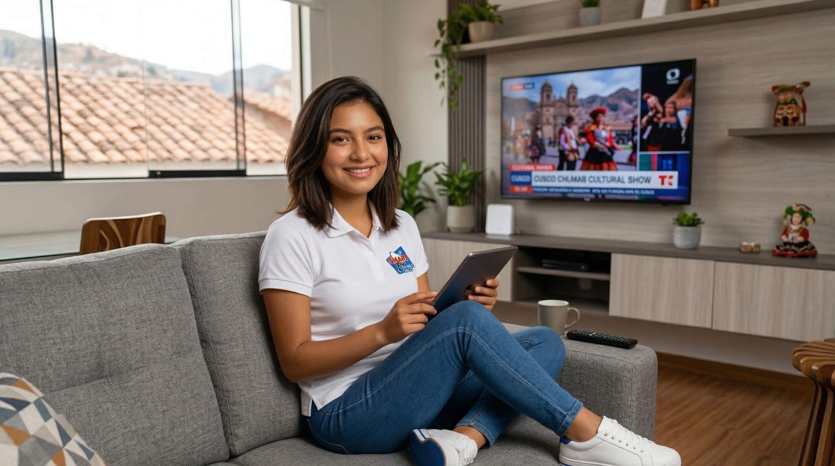 Familia conectada con Telecable Smart Cusco